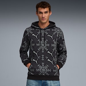 Sudadera con capucha Essentials+ Logo Lab Holiday para hombre, PUMA Black, extralarge